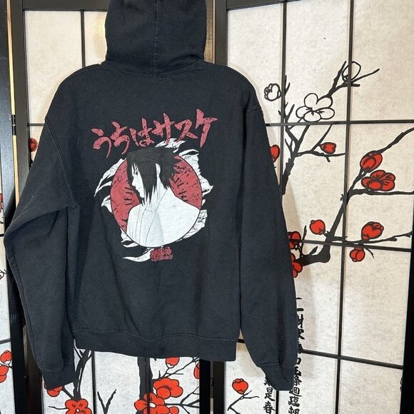 Unbranded Other - Naruto Shippuden Sasuke Sharingan Hoodie Hooded Sweatshirt 2002 Black Size S